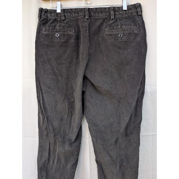 LL Bean Mens Stretch Country Corduroy Pants Sz 35w 30L Natural Fit Dark Charcoal - Picture 4 of 6